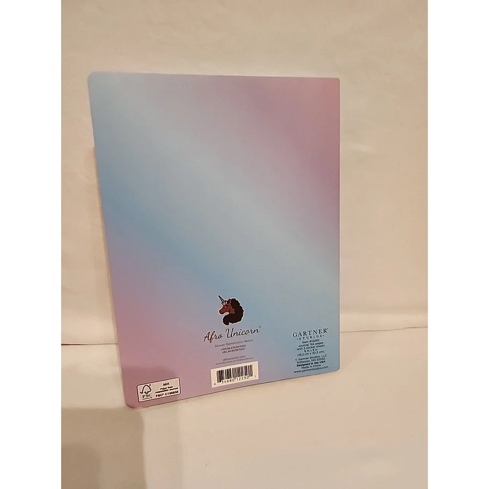 Afro Unicorn You are Unique Lined journal notebook with over 60 stickers